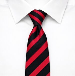 Robert Stock Vintage Silk Tie Navy Red Repp Stripe Slim 3.5 x 59